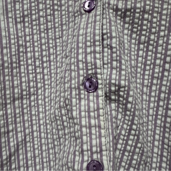 Vintage Purple White Seersucker Embroidered Set Top & Pants Set Size 14 Spring - Picture 9 of 16